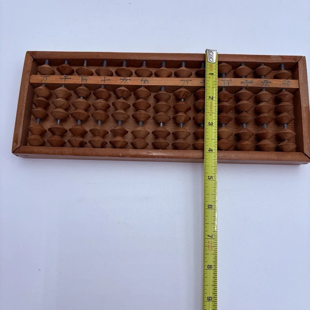 Vintage Japanese Soroban Abacus Carved Wood 15 Rows 90 Beads 1/6‎ Combo Math